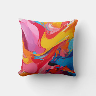 Vibrant Colours Throw Pillow