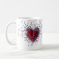 Vibrant Confetti Heart Explosion Heartbeat Classic