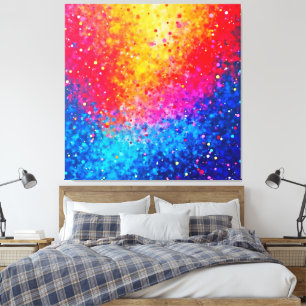 Vibrant Confetti Starburst Art Canvas Print