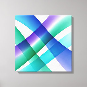 Vibrant Contemporary Overlapping Teal and Purple W Canvas Print