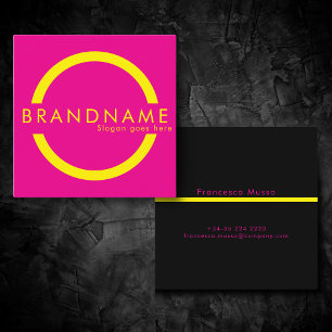 Vibrant contrast colour, a bold modern square business card