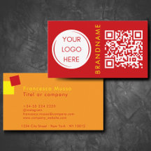 Vibrant contrast colour, logo and QR code modern