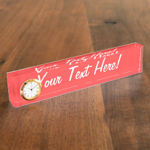 Vibrant Coral Color Decor Customize This Nameplate