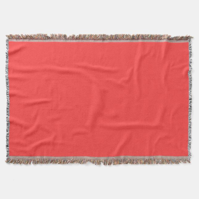 Vibrant Coral Colour Decor Customize This Throw Blanket (Front)