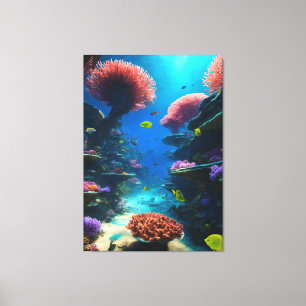 Vibrant Coral Reef Dreamscape Canvas Print