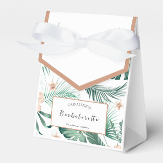 Vibrant Coral Tropical Bachelorette Flask Favor Box