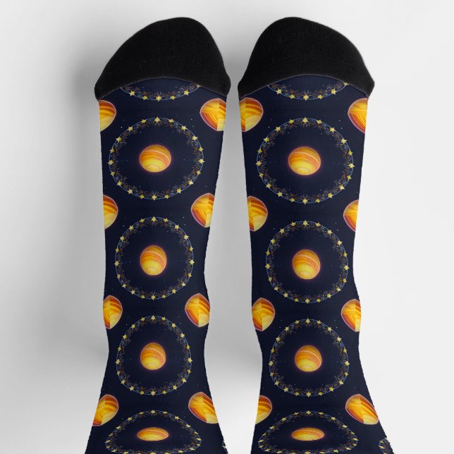 Vibrant Cosmic Artwork Socks (Top)