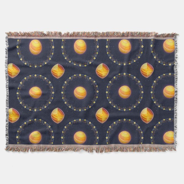 Vibrant Cosmic Artwork Throw Blanket (Front)