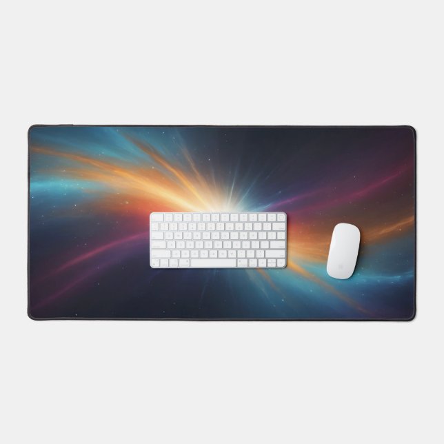 Vibrant Cosmic Supernova Explosion Abstract Space Desk Mat (Keyboard & Mouse)