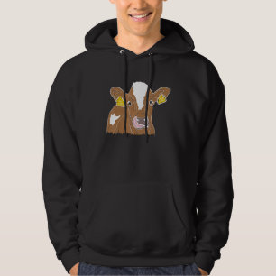 Vibrant Cow Illustration Hoodie