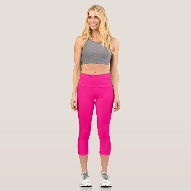 Vibrant Crimson  Capri Leggings (Front)