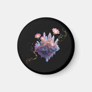 Vibrant Crystal Garden in Cosmic Space Magnet
