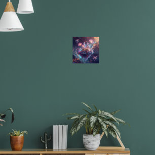 Vibrant Crystal Garden in Cosmic Space Poster