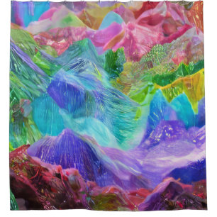 Vibrant Crystal Mountain Abstract 