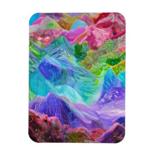 Vibrant Crystal Mountain Abstract  Magnet