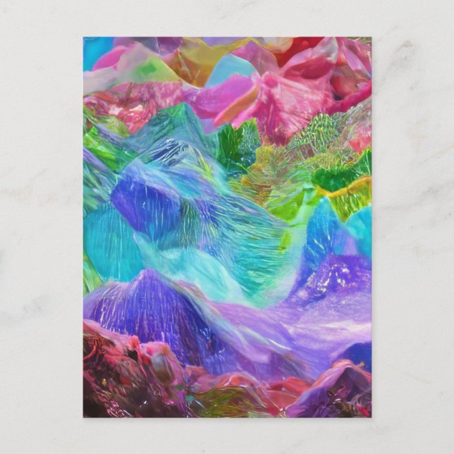 Vibrant Crystal Mountain Abstract  Postcard (Front)