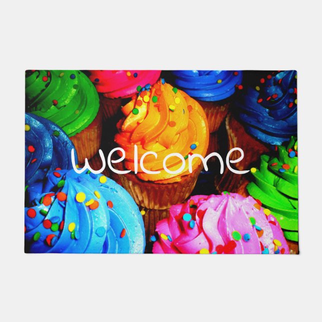 vibrant cupcakes doormat (Front)