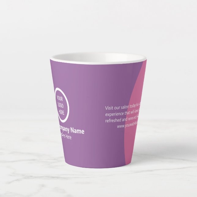 Vibrant Custom Business Logo Personalized Swag Latte Mug (Front)
