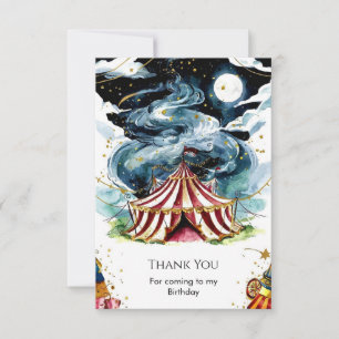 Vibrant Custom Circus Birthday Thank You Card