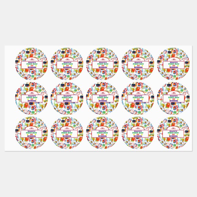 Vibrant Customizable Back to School Pattern (Sheet)