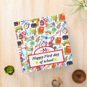 Vibrant Customizable Back to School Pattern Binder