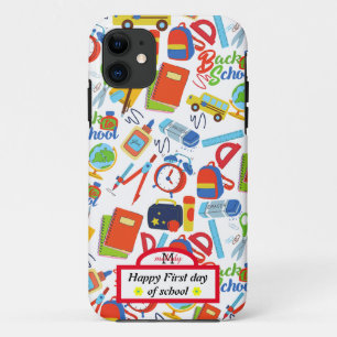 Vibrant Customizable Back to School Pattern iPhone 11 Case