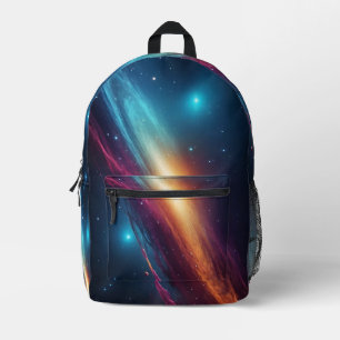 Vibrant Cyberpunk Neon Space Galaxy Nebula Printed Backpack