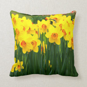 Vibrant Daffodil Throw Pillow