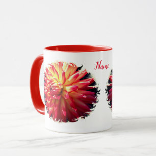 Vibrant Dahlia Flower Personalized Mug