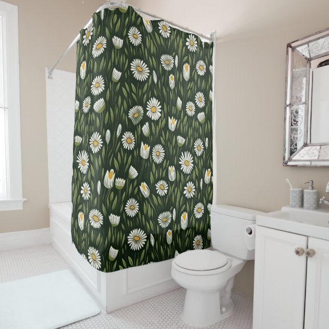 Vibrant Daisy Pattern with Lush Green Accents (In Situ)