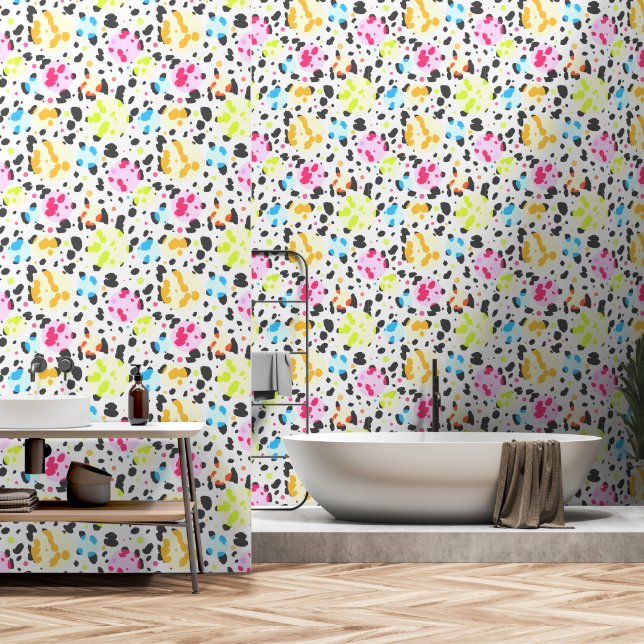 Vibrant Dalmatian Spot Pattern Wallpaper (Bathroom)