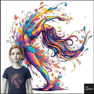 Vibrant Dance Flow Abstract Female Art Tri-Blend Shirt