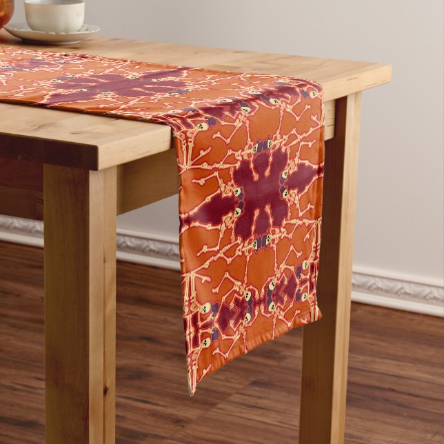Vibrant Dancing Skeletons Table Runner (In Situ)