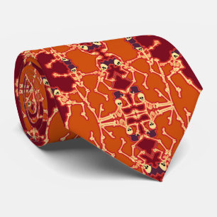 Vibrant Dancing Skeletons Tie