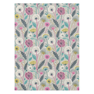 Vibrant Dandelion and Foliage Seamless Pattern Tablecloth