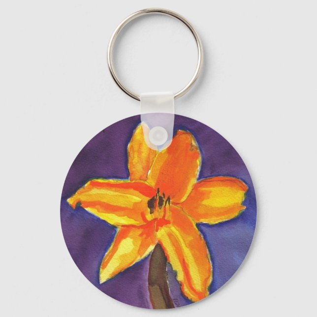 Vibrant Day Lily Keychain (Front)