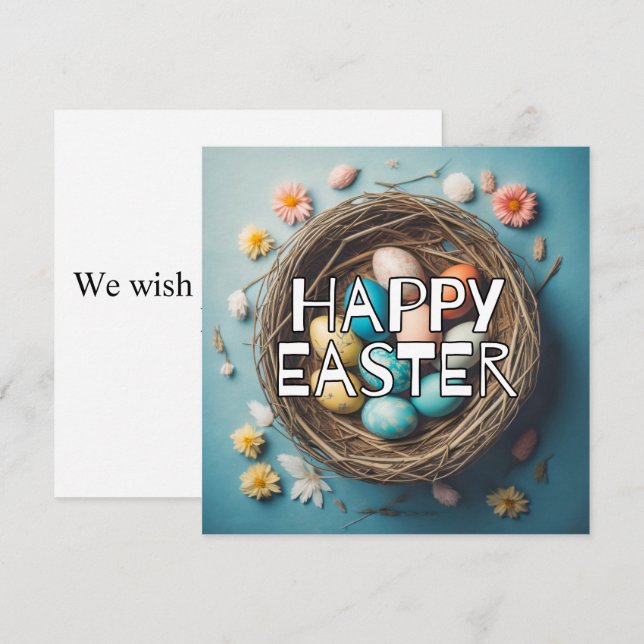Vibrant Decorative Easter Egg Collage Card (Front/Back)