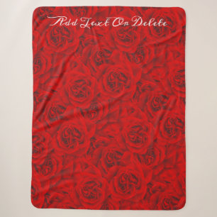 Vibrant Deep Red Roses Romantic Feminine Passion Sherpa Blanket