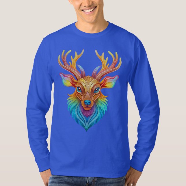 Vibrant Deer Head T-Shirt (Front)