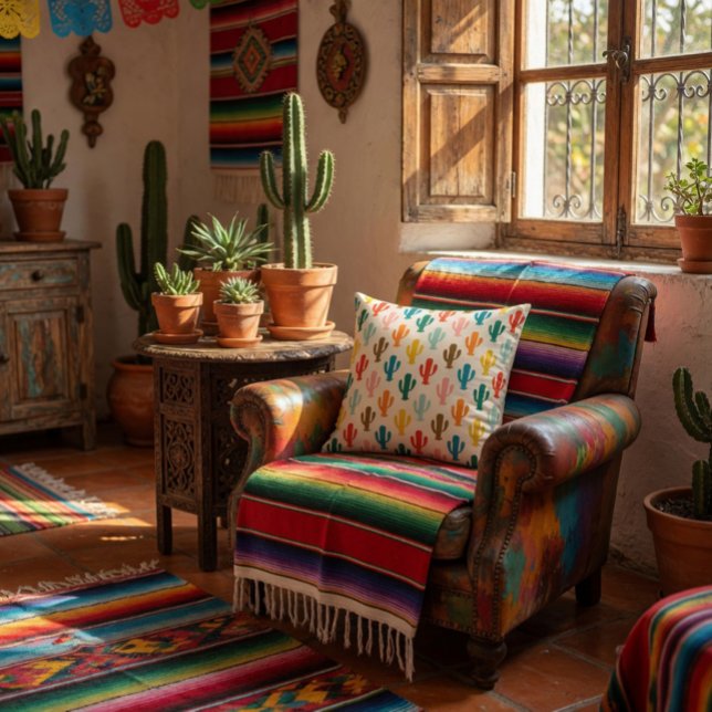 Vibrant Desert Botanical  Throw Pillow (Creator Uploaded)