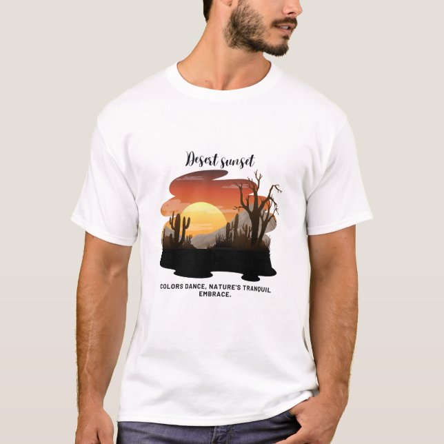  Vibrant Desert Sunset Tee for Men (Front)
