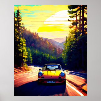 Vibrant design de scène Poster moderne