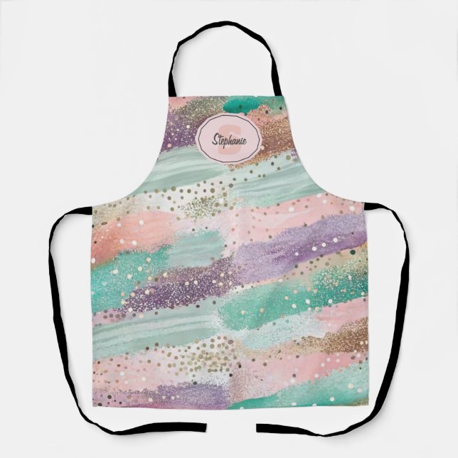 Vibrant Diagonal Brushstroke Pattern (2) Apron (Front)