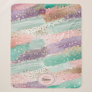 Vibrant Diagonal Brushstroke Pattern (2) Sherpa Blanket