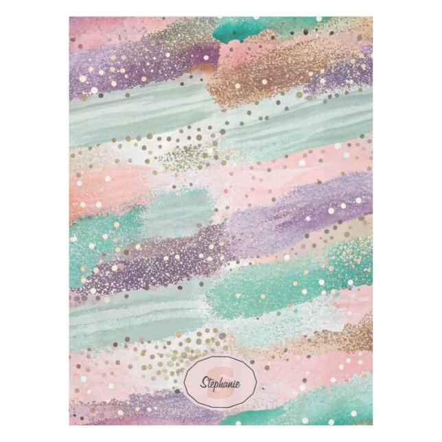 Vibrant Diagonal Brushstroke Pattern (2) Tablecloth (Front)