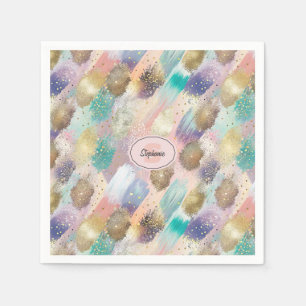 Vibrant Diagonal Brushstroke Pattern Napkin