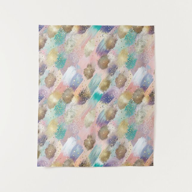 Vibrant Diagonal Brushstroke Pattern Tapestry (Front)