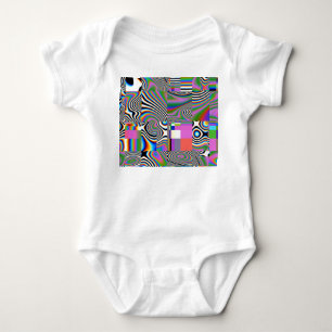 Vibrant Digital Abstract Geometric Background Baby Bodysuit