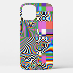 Vibrant Digital Abstract Geometric Background iPhone 12 Case
