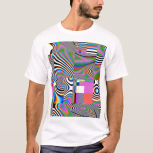 Vibrant Digital Abstract Geometric Background T-Shirt
